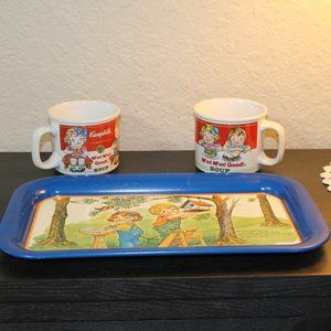 Vintage Campbell's Tray and 2 Soup Mugs